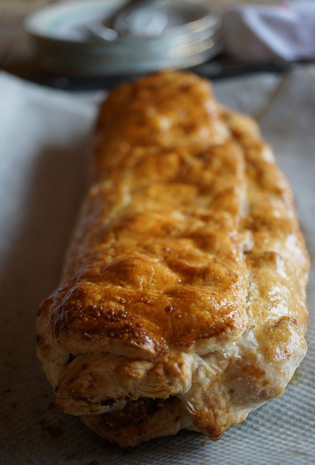 Walnut apple strudel