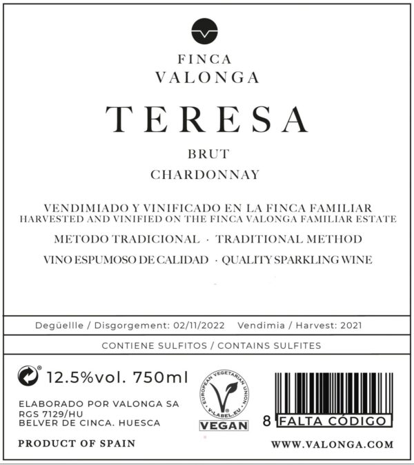 Teresa Brut Sparkling Label from Finca Valonga