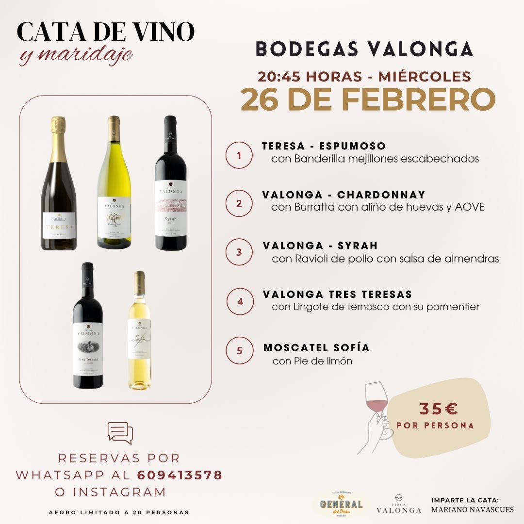 cata de vinos en LA GENERAL
